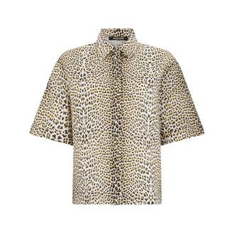 Roberto Cavalli Shirts, female, Yellow, Size: 2XS Baby Jaguar Print Shirt
