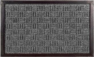 Imports Decor Grey Non-Slip Door Mat, Indoor Outdoor Polypropylene Entryway Rug with Rubber Backing, Dirt Trapping Floor Mat