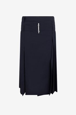 Alexander McQueen Plissierter Midirock aus Wolle Kilt