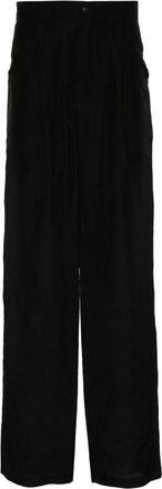 Giorgio Armani tailored loose-cut trousers - men - Linen/Flax/Viscose/Linen/Flax/Viscose - 48 - Black