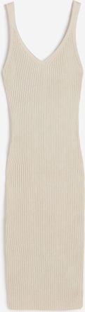 H&M Bodycon-Kleid in Rippstrick - Beige