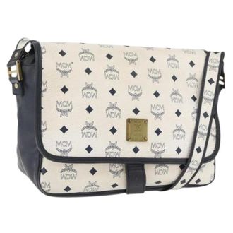 MCM Pre-owned Cross Body Bags, female, White, Size: ONE SIZE Pre-owned PVC Leather Shoulder Bag