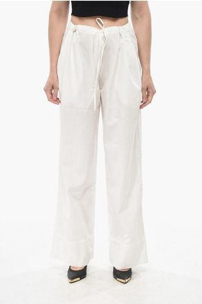 The Row Cotton Palazzo Trousers ENEA with Drawstring Waist size 40