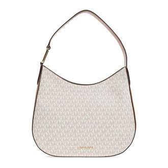 Michael Kors Shoulder Bags, female, White, Size: ONE SIZE Kensington Large Signature Logo Hobo Shoulder Bag