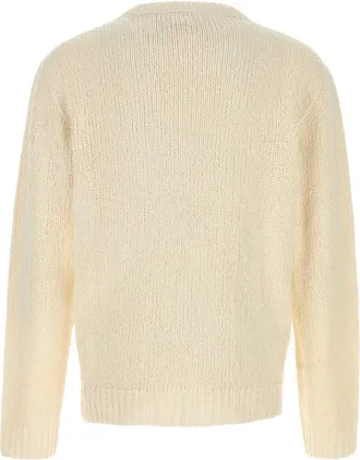 The Row Mens Ivory Silk Laing Sweater White Exterior: Maglieria