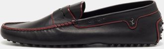 Tod's Tods For Ferrari Black Leather Gommino Driving Loafers