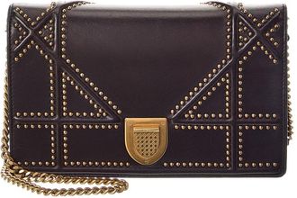 Dior Black Calfskin Leather Diorama Wallet On Chain (Authentic Pre-Loved)