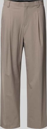 HUGO BOSS Straight Fit Hose aus Schurwoll-Mix Modell TONY in Hellbraun, Gr&ouml;&szlig;e 48