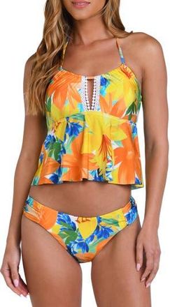 Sunshine 79 Summertime Vibes Halter Swim Top in Yellow Multi at Nordstrom Rack, Size 2
