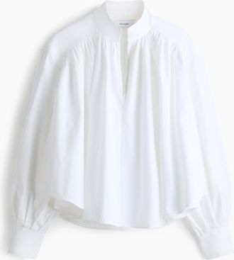 H&M Popelinebluse mit Raffungen - White