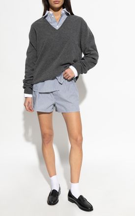 Sporty & Rich Striped Pattern Boxers From The Central Park Drop Collection, Womens, Light Blue