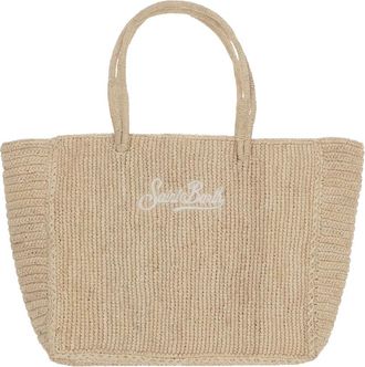 MC2 Saint Barth Tote Bags, female, Beige, Size: ONE SIZE Rafiya Handbag with Logo