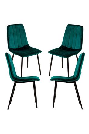 Regalos Miguel Packs Sillas Comedor - Pack 4 Sillas Liny Terciopelo - Verde