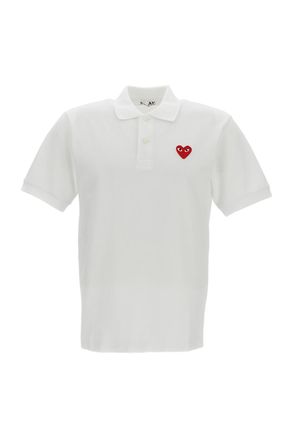 Comme Des Gar&ccedil;ons White Cotton Polo Shirt