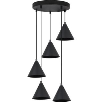 OEM L&aacute;mpara Colgante Soho Negra 5pl 14cm E14