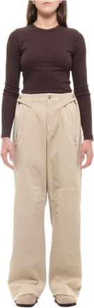 Cellar Door Drew Pants - Dames - Wijde Broeken - Beige - L - Katoen - Broeken