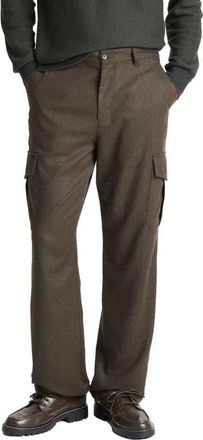 Vince Louie Wool Blend Flannel Cargo Pants in Dark Leaf at Nordstrom, Size 34