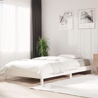 vidaXL Cama Apilable De Madera Pino Maciza Blanca 100x200 Cm Vidaxl