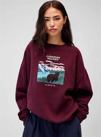 Twik Womens Oversized destination fleece sweatshirt