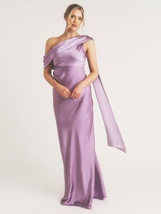 Six Stories One Shoulder Drape Bridesmaid Dress in Orchid at Nordstrom, Size 14