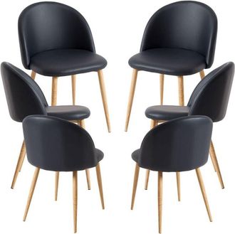 Regalos Miguel Regalos Miguel - Packs Sillas Comedor - Pack 6 Sillas Vint Polipiel - Negro