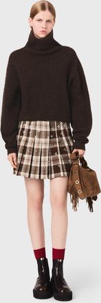 Maje Yak Blend Roll-neck Jumper - Dark Brown - Maje