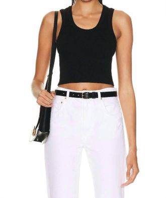 A Gold E Cropped Poppy Tank Top In Black