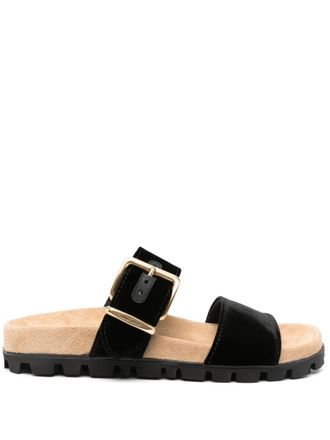 サンダル・ミュール Miu Miu Sandalo In Pelle Scamosciata Miu Miu Sandali In Pelle Scamosciata Con Ruches | Giallo