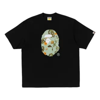 A Bathing Ape Vacation Pattern Ape Head Relaxed Fit T-Shirt Black 1L30-110-335-BLK