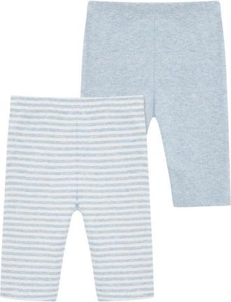 Little Me Blue Bear Assorted 2-Pack Cotton Pants at Nordstrom, Size Newborn