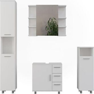 Vicco Conjunto De Muebles De Ba&ntilde;o Ilias, Blanco, 4 Partes