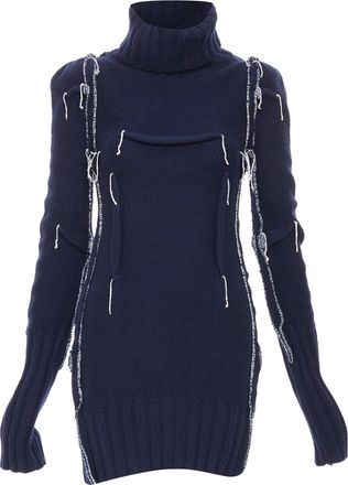 Maison Margiela MAISON MARTIN MARGIELA H & M 2012 Re-Edition navy darted merino wool knit dress XS