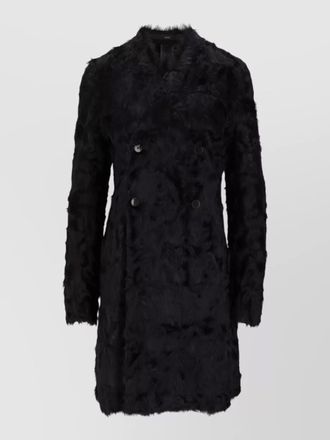SAPIO long double breasted coat agnello textured finish