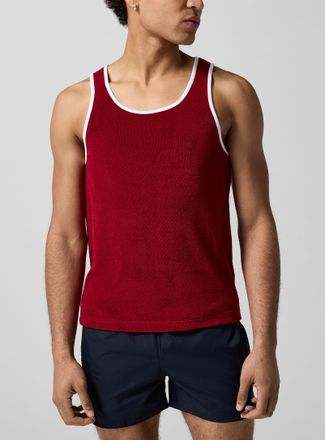 Ron Dorff Mens Ribbed Camisole with Contrasting Trim