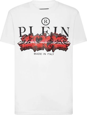 Philipp Plein T-Shirt Round Neck SS PP Glass - Heren - T-shirts - Wit - 2XL - Katoen - Tops
