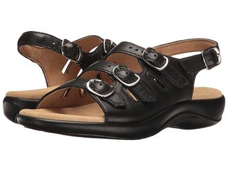 SAS Mystic Adjustable Comfort Sandal Womens Shoes Black : 5.5 WW - Double Wide (D), Leather