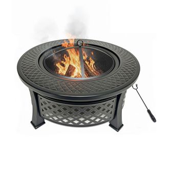 Relaxdays Relaxdays Brasero, &Oslash; 55 Cm, Con Protector Contra Chispas, Atizador, Acero, Para Jard&iacute;n Y Terraza, Negro