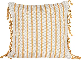 Foreside Home And Garden Handwoven Ochre Striped Filled Throw Pillow, 20 x 20 in Yellow at Nordstrom, Size Medium