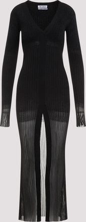 The Attico Womens Midi Dress - Black Wool - Size EU 42 (Womens)