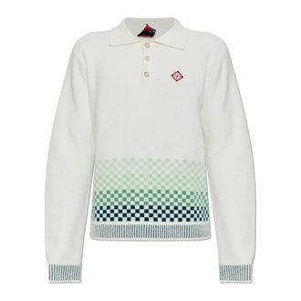 Casablanca Lange Mouwen Polo - Heren - Polos - Wit - L - Katoen - Tops