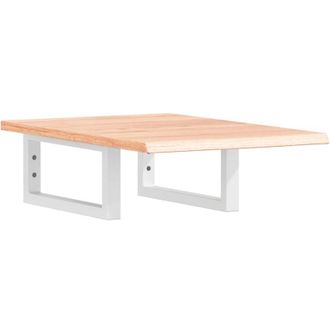 vidaXL Vidaxl - Estante De Lavabo De Pared De Acero Y Madera Maciza De Roble
