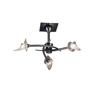 Netlighting Flavia Semi Flush Ceiling Round 3 Light G9 Black Chrome