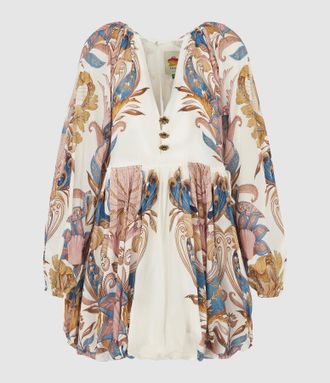 Farm Rio Robe Sea Garden Off-White