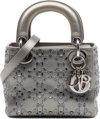 Dior Pre-owned Dior Mini Satin Cannage Crystal Embellished Lady Dior Ladies IBJ18SR1X09SU6CX