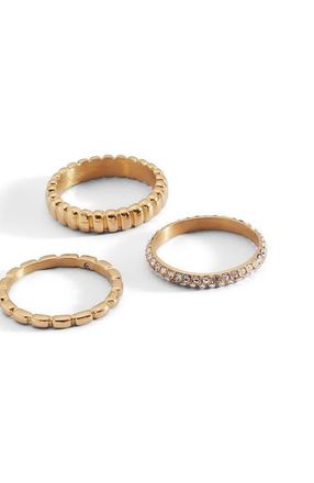Alex and Ani Multi Textured Stacking Ring Set of 3 in Gold at Nordstrom, Size 7