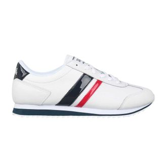 Lonsdale Heren Russell Classic Stripe Leren Sneakers (Wit/Navy/Rood)