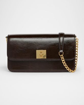 Golden Goose Gioia Shiny Wavy Leather Shoulder Bag