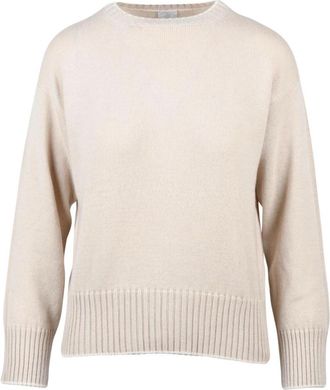 Eleventy Pullover met ronde hals - Dames - Ronde hals truien - Beige - M - Kasjmier - Truien & Vesten