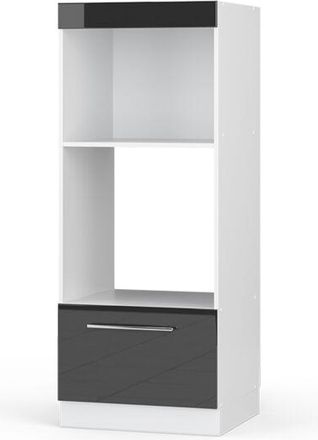 Vicco Armario Para Microondas Fame-line, Antracita Alto Brillo, 60 Cm Abierto, Vicco