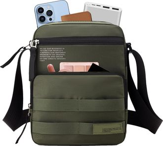 Generic Men Shoulder Purse - Multi Pocket Travel Bag with Adjustable Strap, Enhances Organization Convenience for Work Running Business Trips, Casual Shoulder